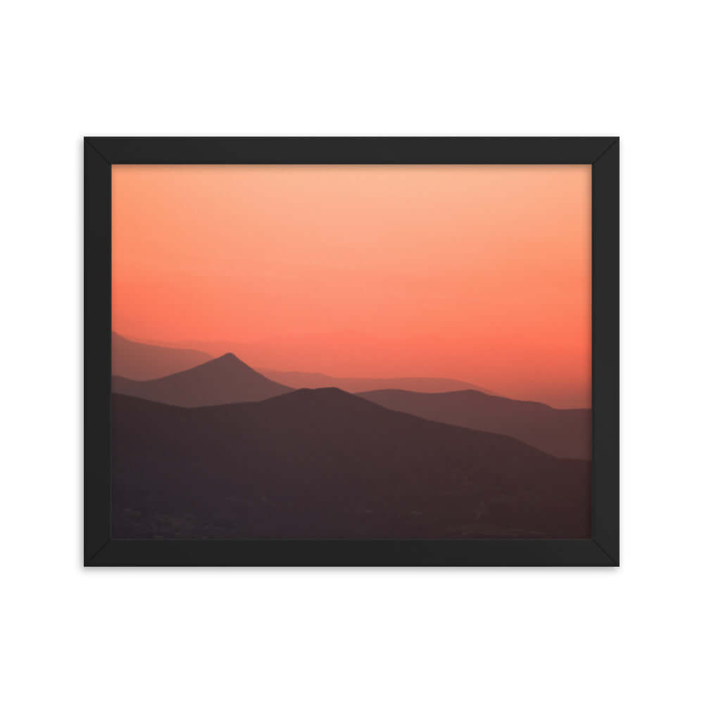 Mountain tops during sunset