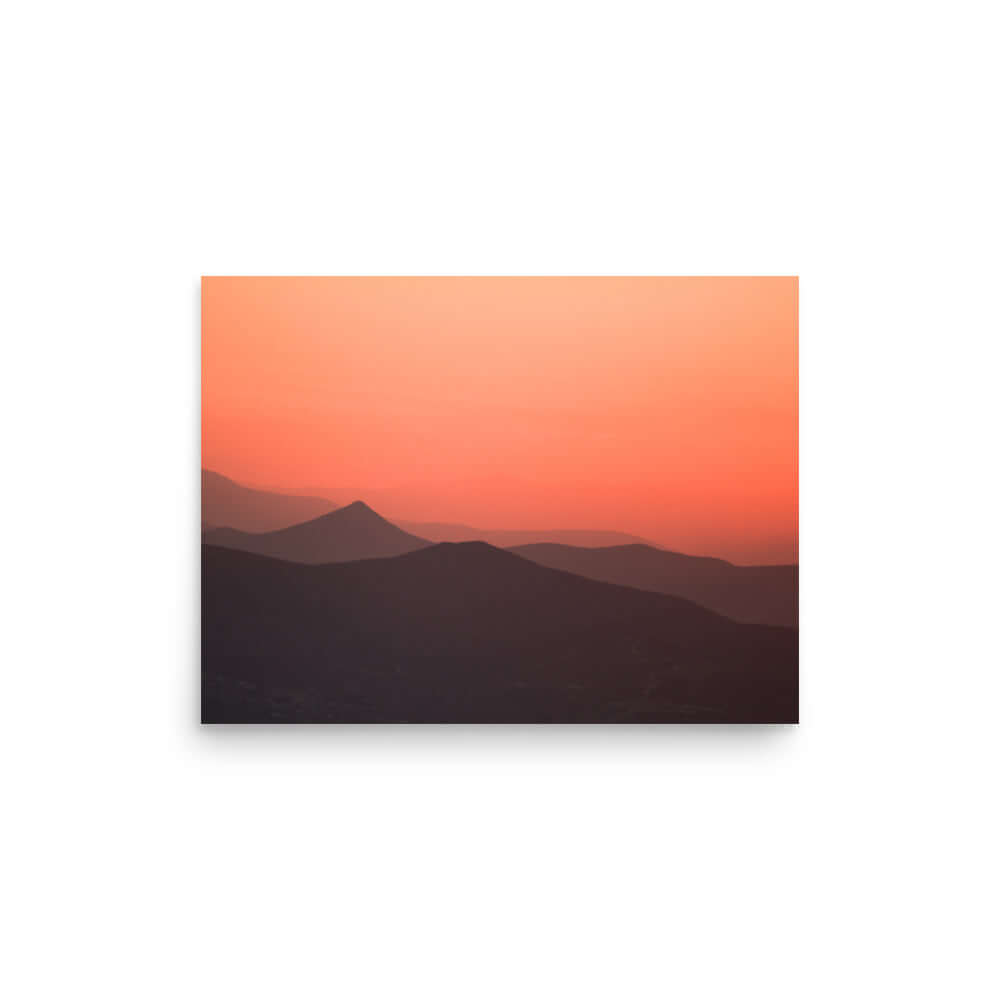 Mountain tops during sunset