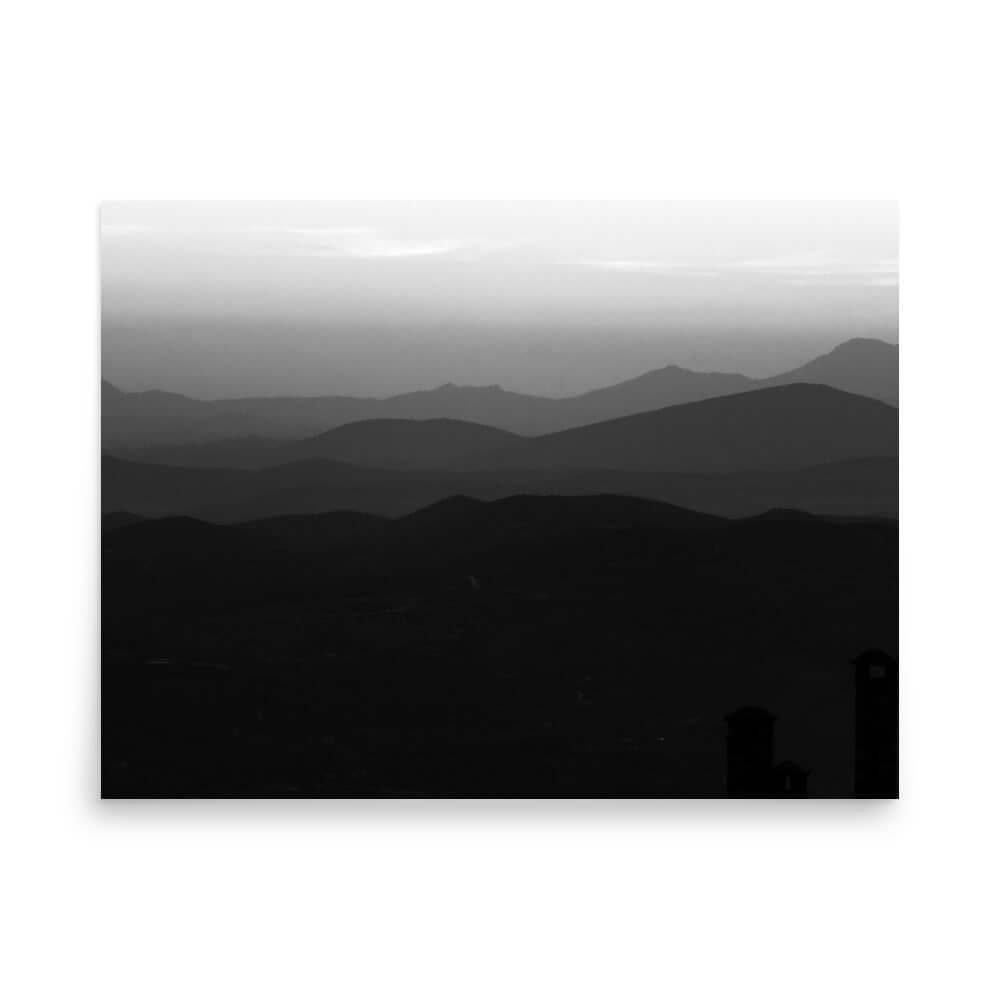 Mountaintops black and white