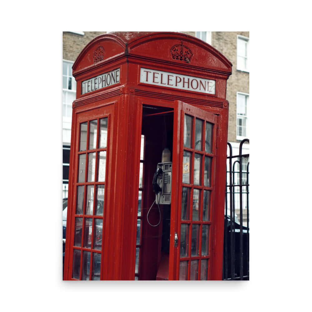 Red telephone box London