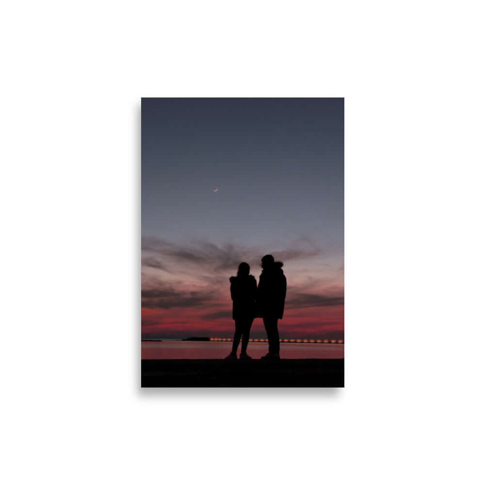 A couple's silhouette during sunset