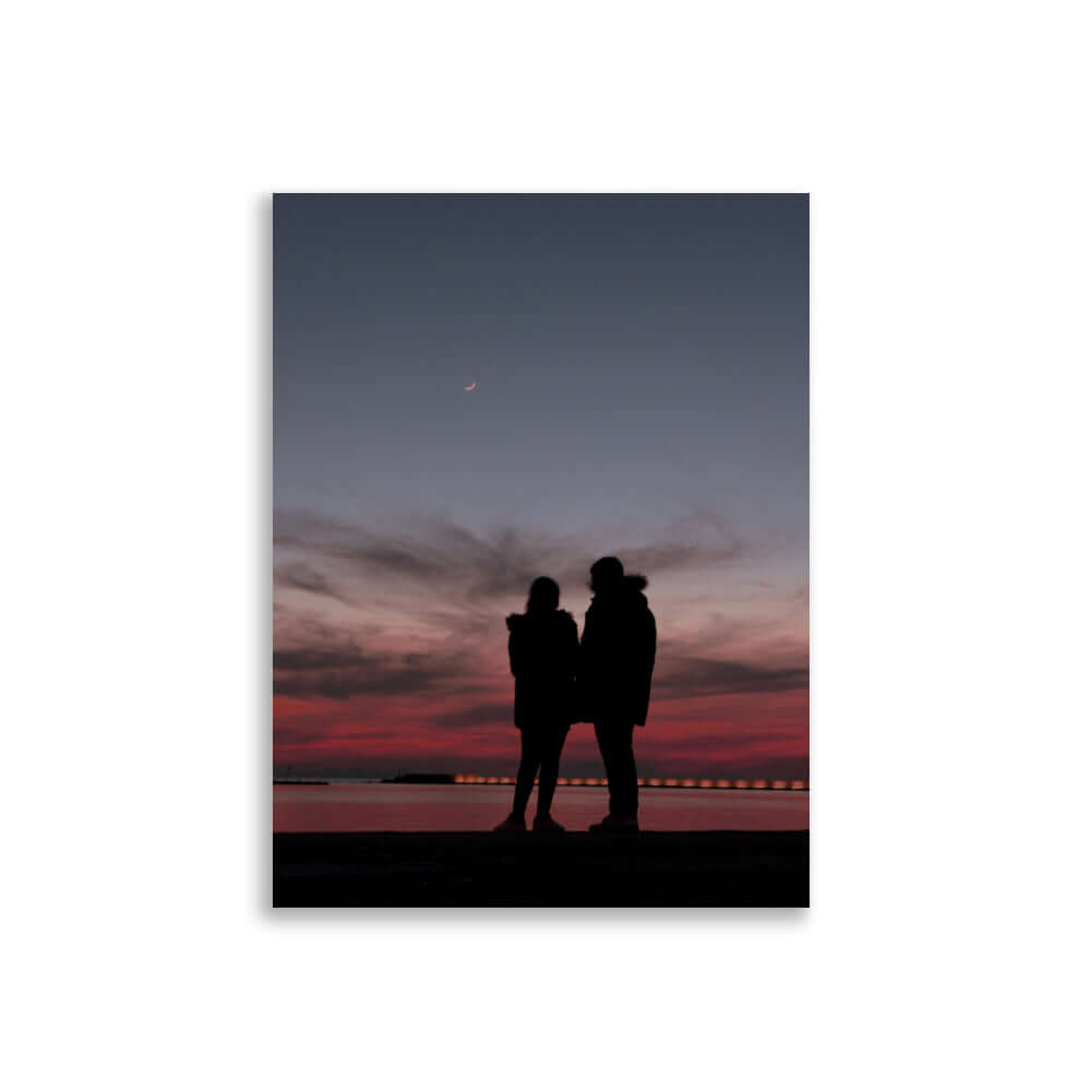 A couple's silhouette during sunset