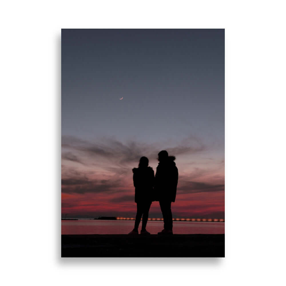 A couple's silhouette during sunset