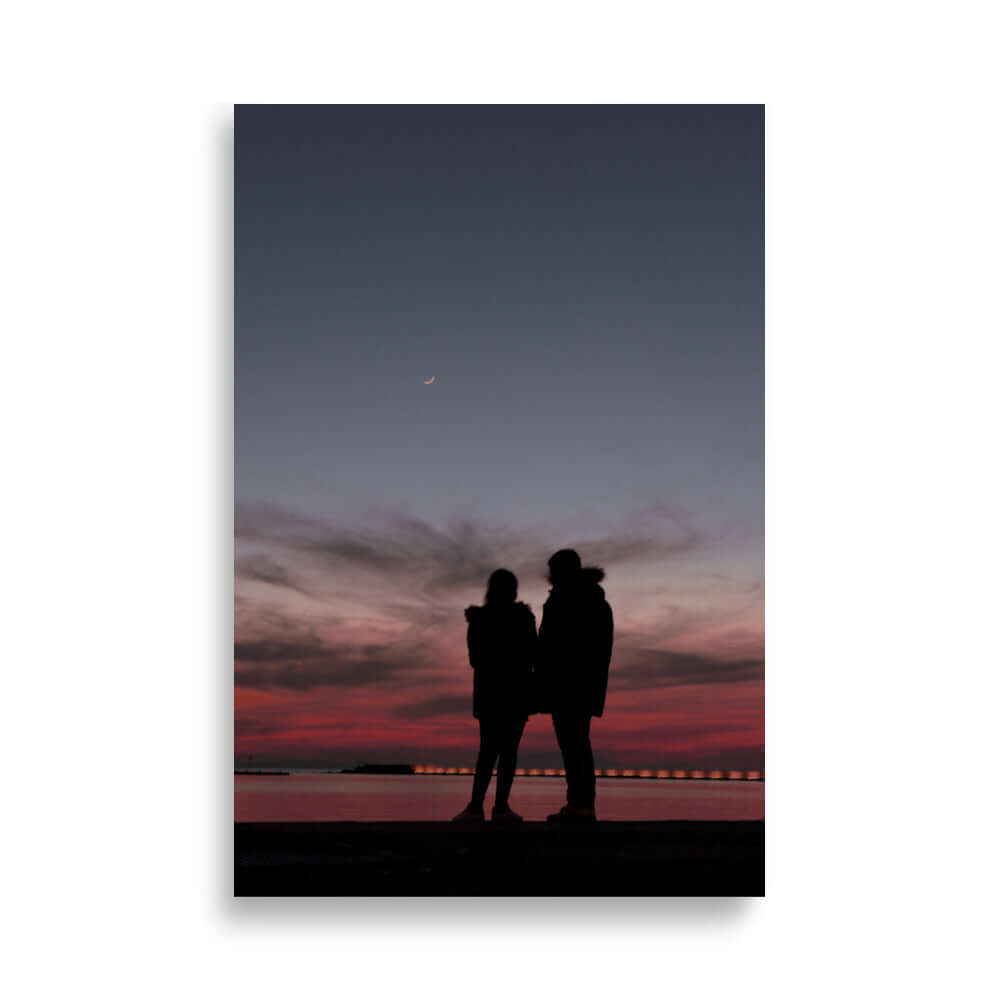 A couple's silhouette during sunset