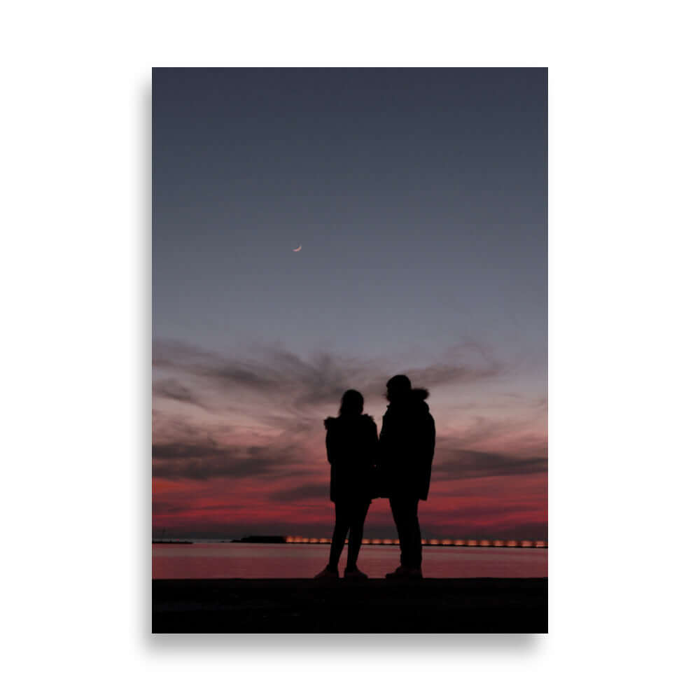 A couple's silhouette during sunset