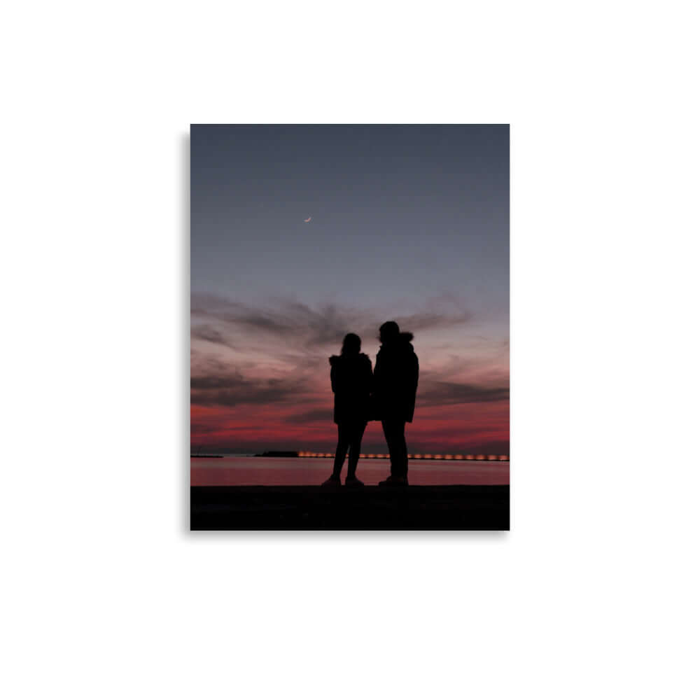 A couple's silhouette during sunset