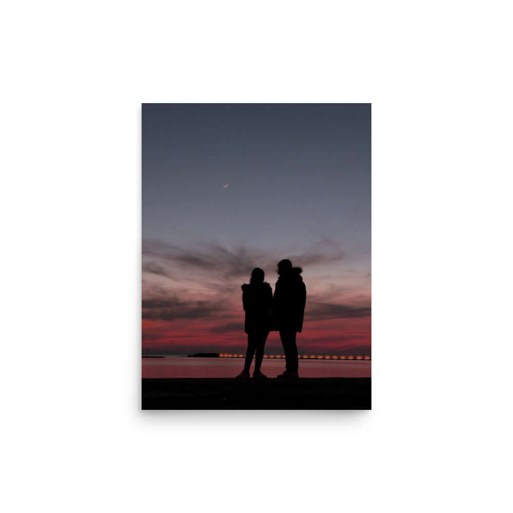 A couple's silhouette during sunset