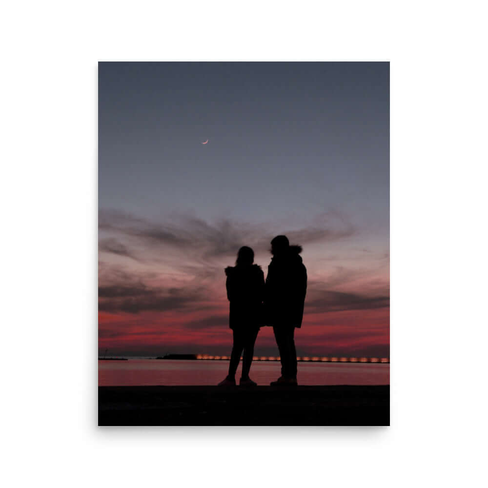 A couple's silhouette during sunset