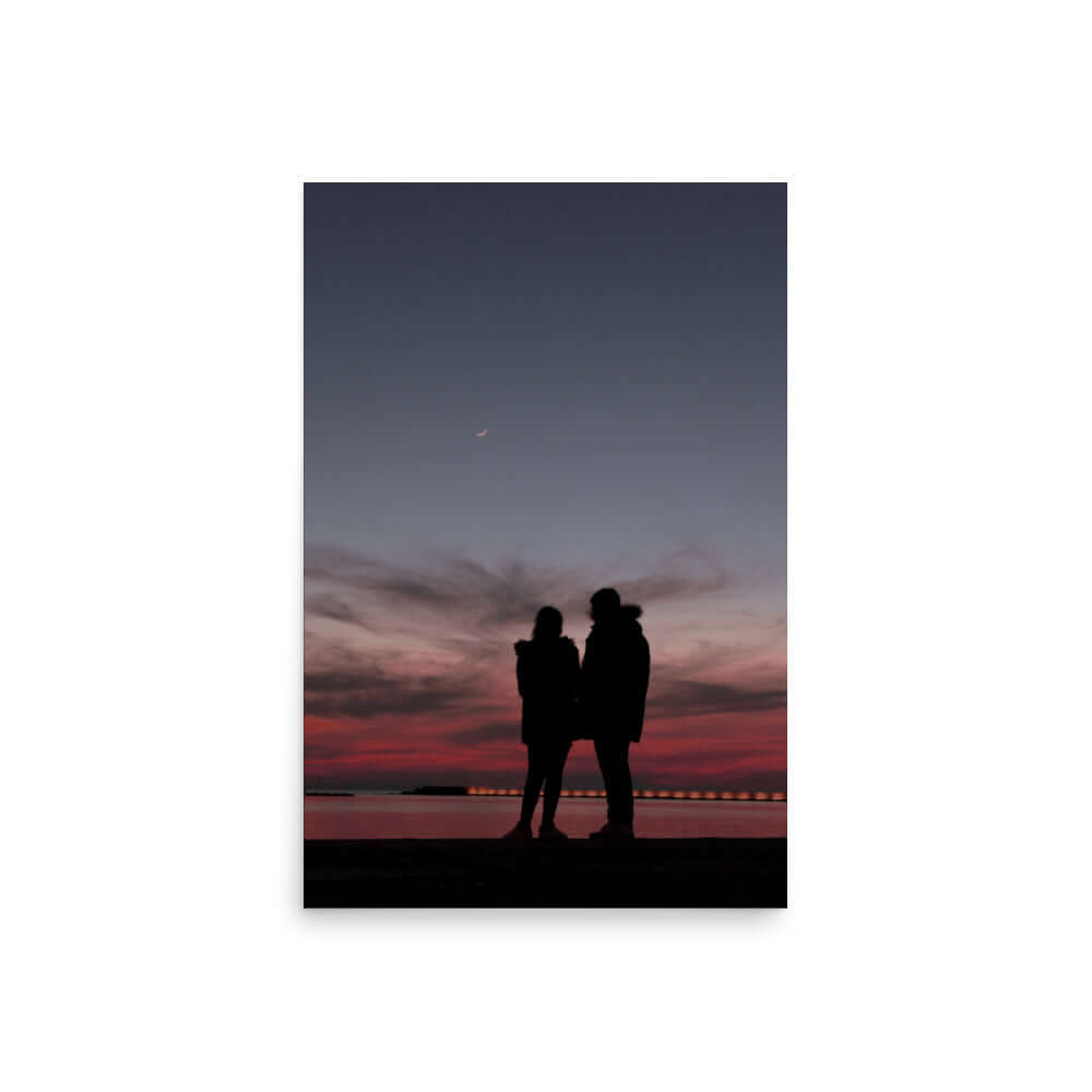 A couple's silhouette during sunset