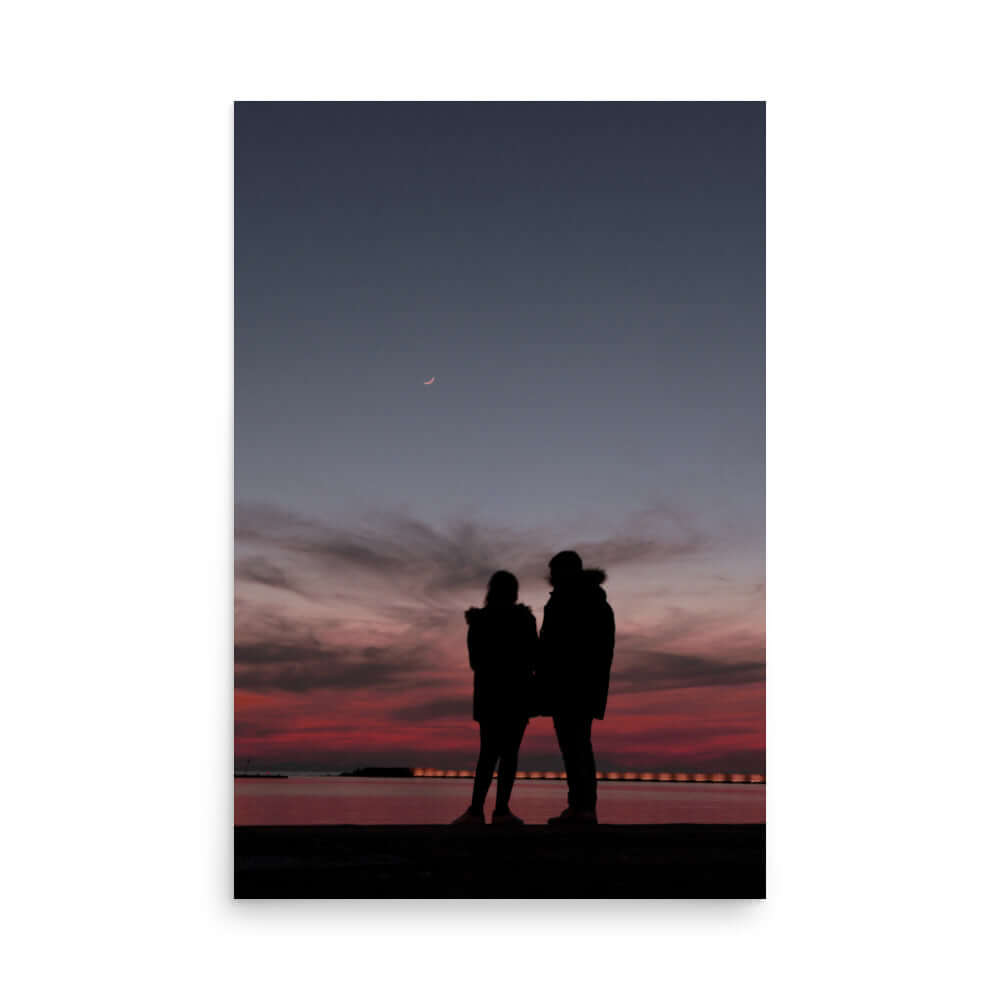 A couple's silhouette during sunset