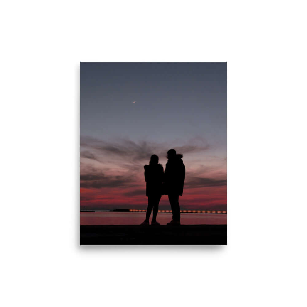 A couple's silhouette during sunset