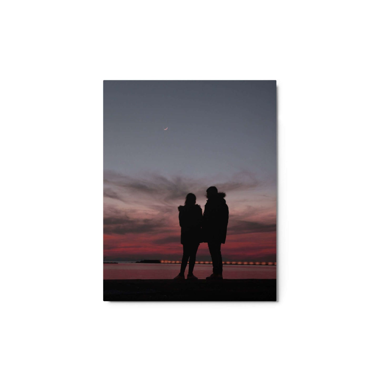 A couple's silhouette during sunset