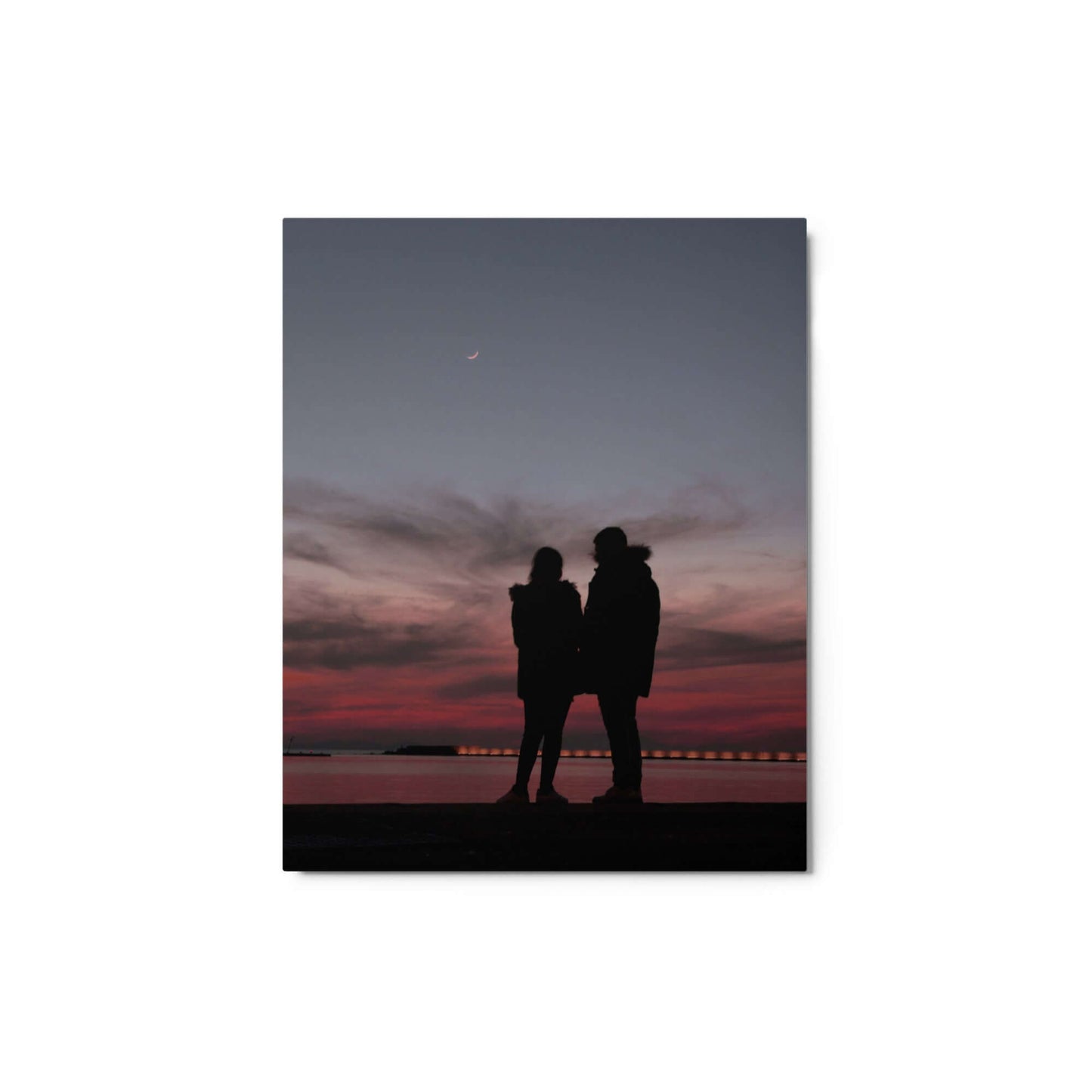 A couple's silhouette during sunset