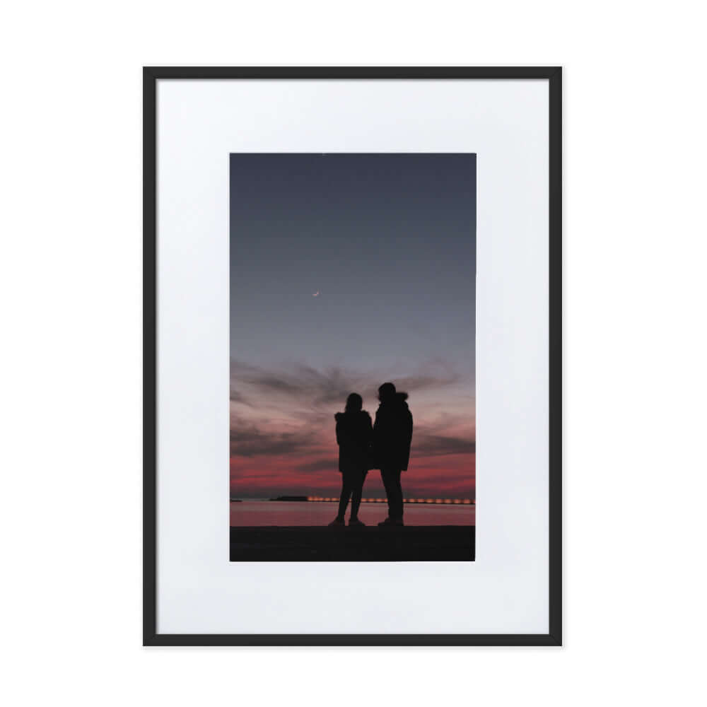 A couple's silhouette during sunset