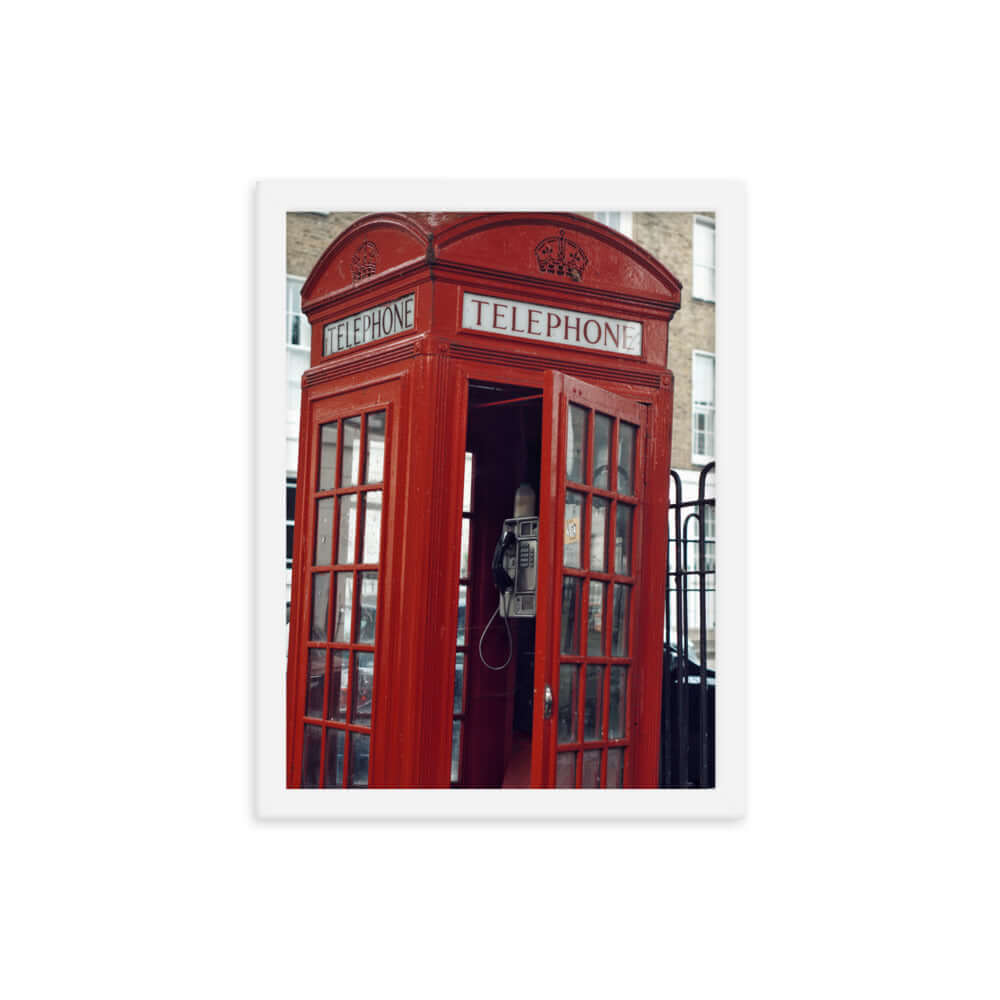 Red telephone box London