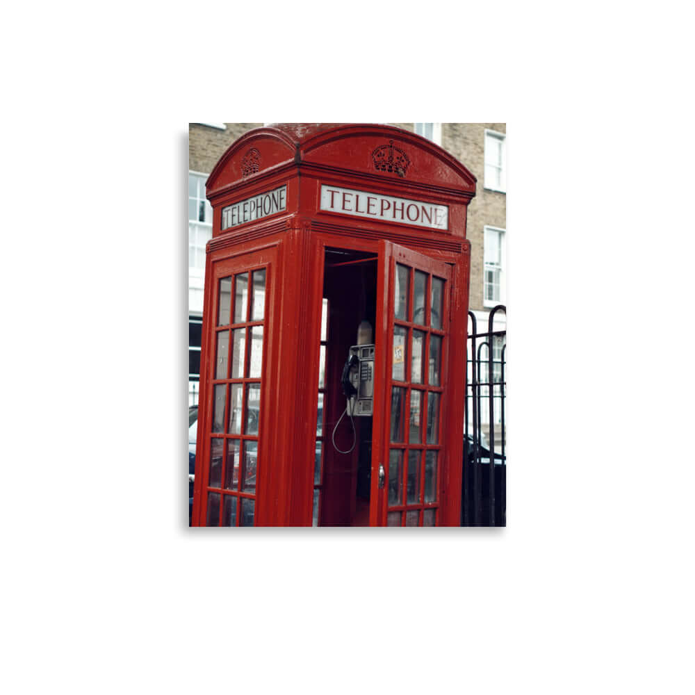 Red telephone box London