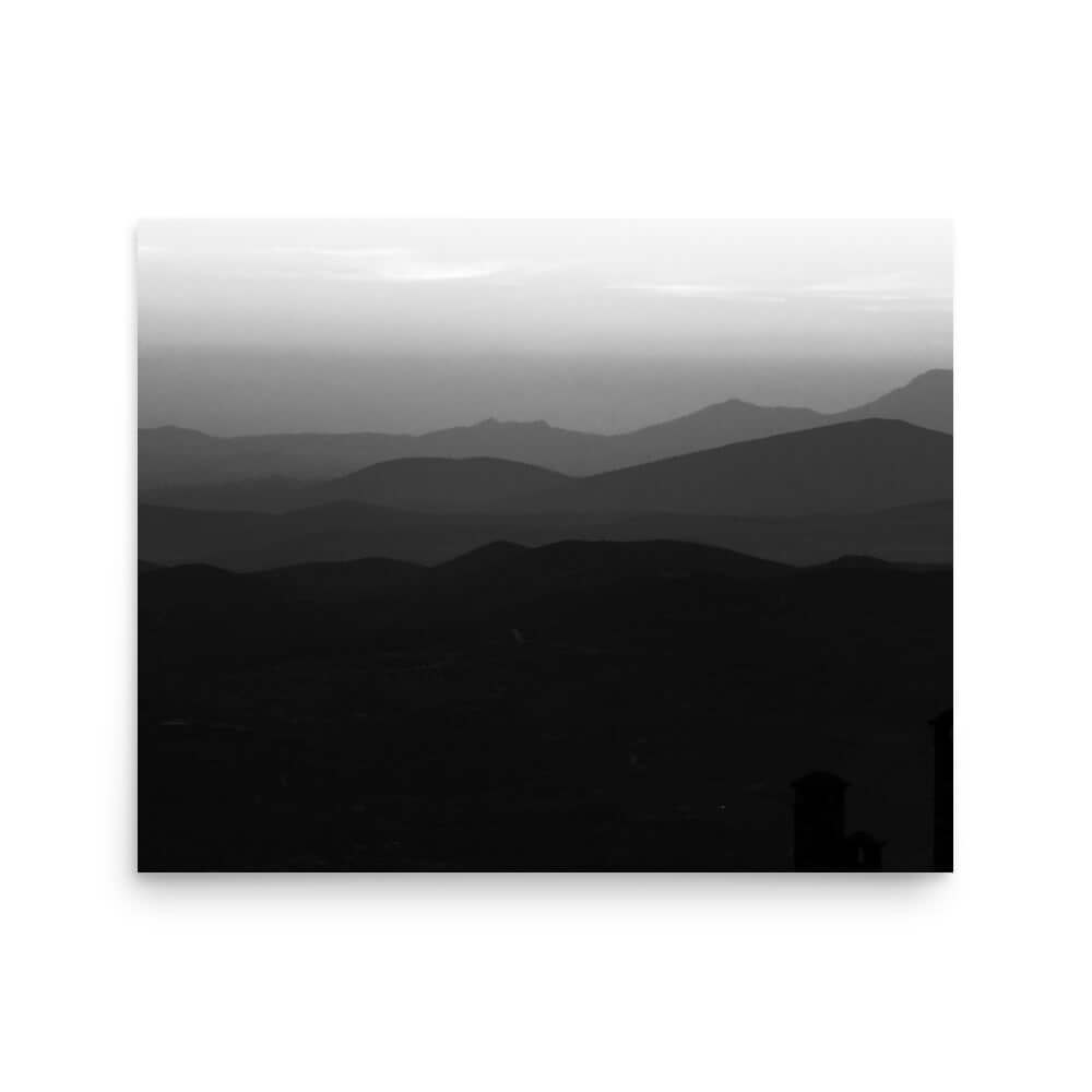 Mountaintops black and white