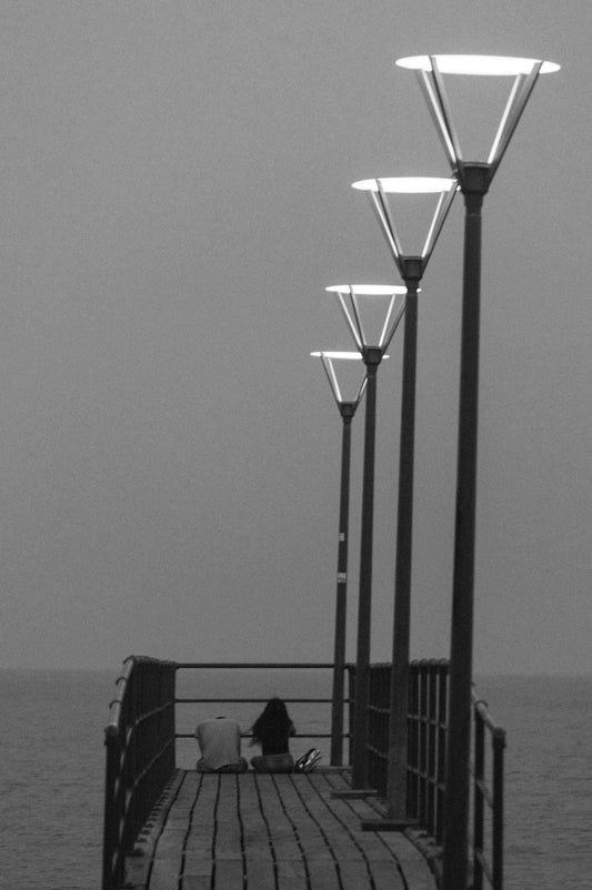 Young couple at a pier platform